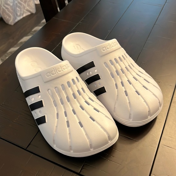 Adidas Adilette Clog Superstar sandals shoes new white black FY8970 Women’s 10 - Picture 2 of 12